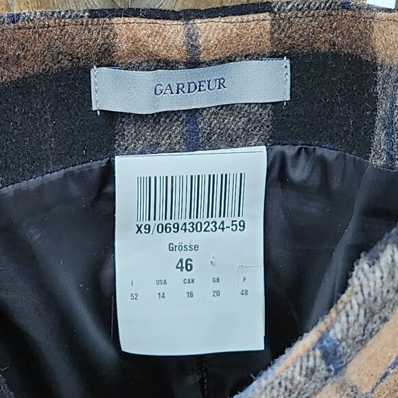 Atelier Gardeur Germany Plaid Skirt Wool Women's Size 16 XL - Picture 5 of 8